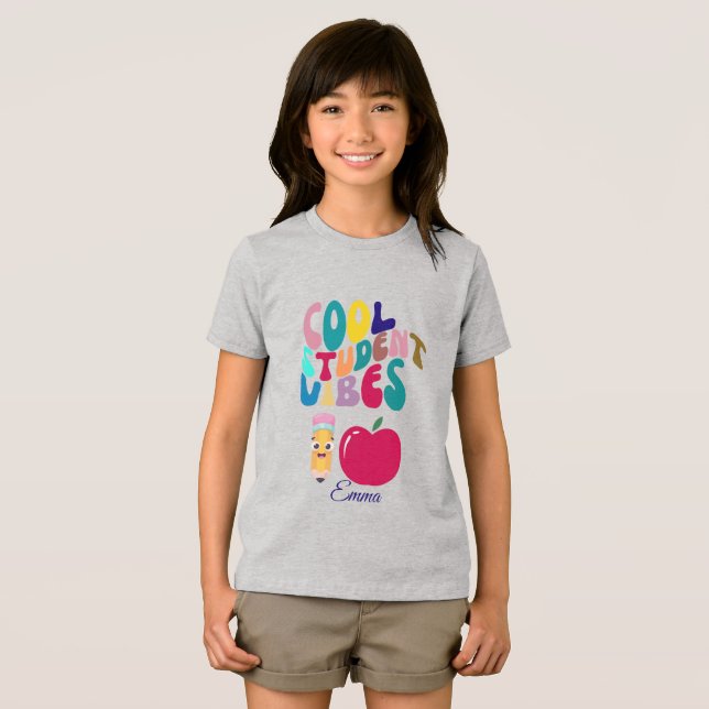 COOL STUDENT VIBES BACK TO SCHOOL KIDS TSHIRT (Front Full)