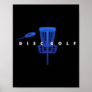 Cool Stylised Disc Golf With Basket And Disc - Dis Poster