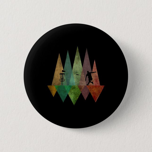 Cool Stylised Geometric Disc Golf  6 Cm Round Badge (Front)