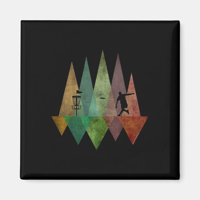 Cool Stylised Geometric Disc Golf  Magnet (Front)