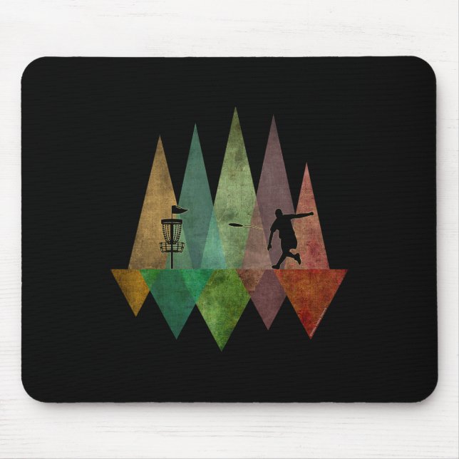 Cool Stylised Geometric Disc Golf  Mouse Pad (Front)