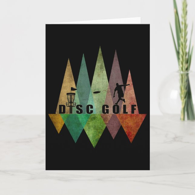 Cool Stylised Geometric Disc Golf Sket And Disc Di Card (Front)