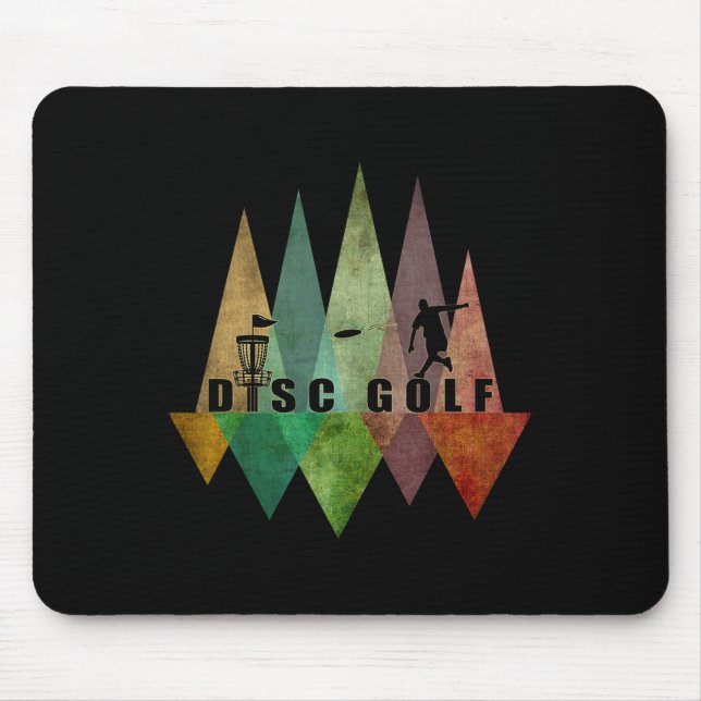 Cool Stylised Geometric Disc Golf Sket And Disc Di Mouse Pad (Front)