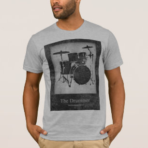 cool & stylish black & white drums T-Shirt
