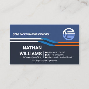 Cool Stylish Colorful Stripe Layers CEO Founder Business Card