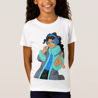 Cool Stylish Girl Wear Headphone Headset Music T-Shirt