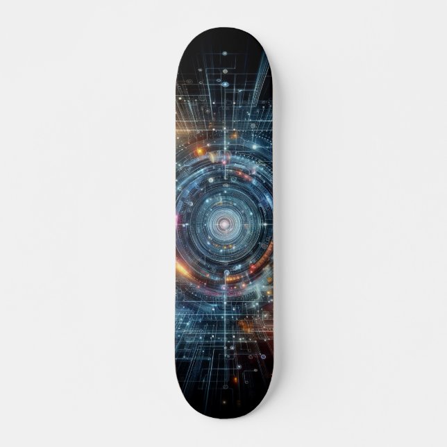 cool stylish  neon design skateboard (Front)