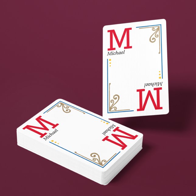 cool stylish player initials - personalised playing cards (play the game)