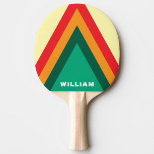 Cool Stylish Retro Stripes Personalised Ping Pong Paddle
