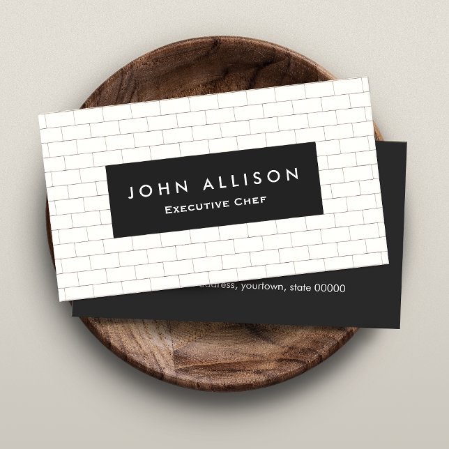 Cool Subway Tile Personal Chef and Catering Business Card (Creator Uploaded)