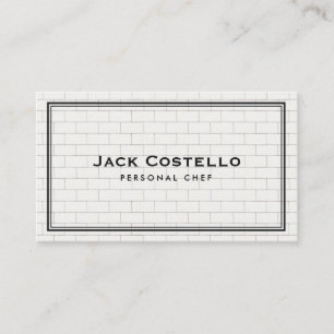Cool Subway Tile Personal Chef Catering Business Card