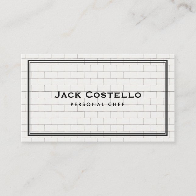 Cool Subway Tile Personal Chef Catering Business Card (Front)