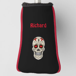 Cool Sugar Skull Human Skeleton Head Golf Head Cover