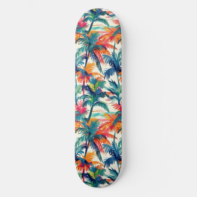 Cool Summer Beach Palm Designed Skateboard (Front)