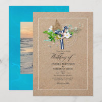 Cool Summer Beach Wedding Photo Invitation