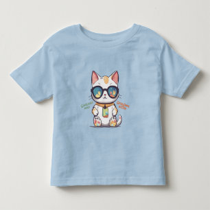 Cool Summer Cat Wearing Sunglasses Toddler T-Shirt