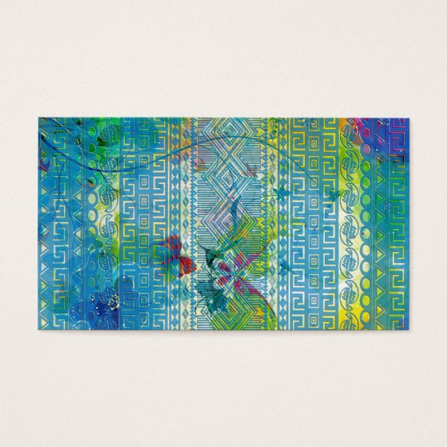cool summer colours Aztec soft blue pattern (Front)
