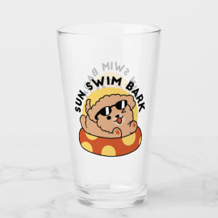 Cool Summer Dog Floating – Cute Puppy Pool Party Glass