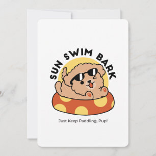Cool Summer Dog Floating – Cute Puppy Pool Party Holiday Card