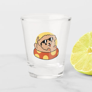 Cool Summer Dog Floating – Cute Puppy Pool Party Shot Glass