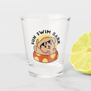 Cool Summer Dog Floating – Cute Puppy Pool Party Shot Glass