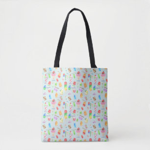 cool summer- ice cream, popice, and cold drink tote bag