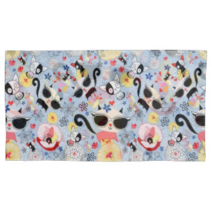 Cool Summer Kitty Pillowcase