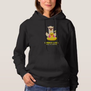 Cool Summer Llama With Sunglasses For Pool Party Hoodie