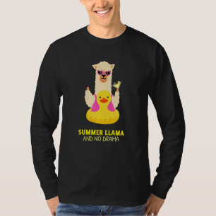 Cool Summer Llama With Sunglasses For Pool Party T-Shirt