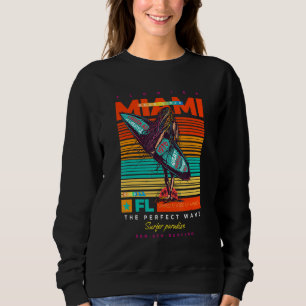Cool Summer Miami FL. Adventure Illustration Outfi Sweatshirt