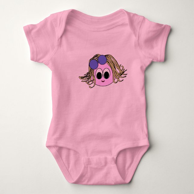 Cool Summer Octopus Pink Baby Bodysuit (Front)