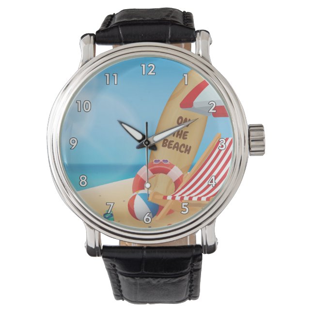 Cool Summer on the Beach with Surf Boards Watch (Front)