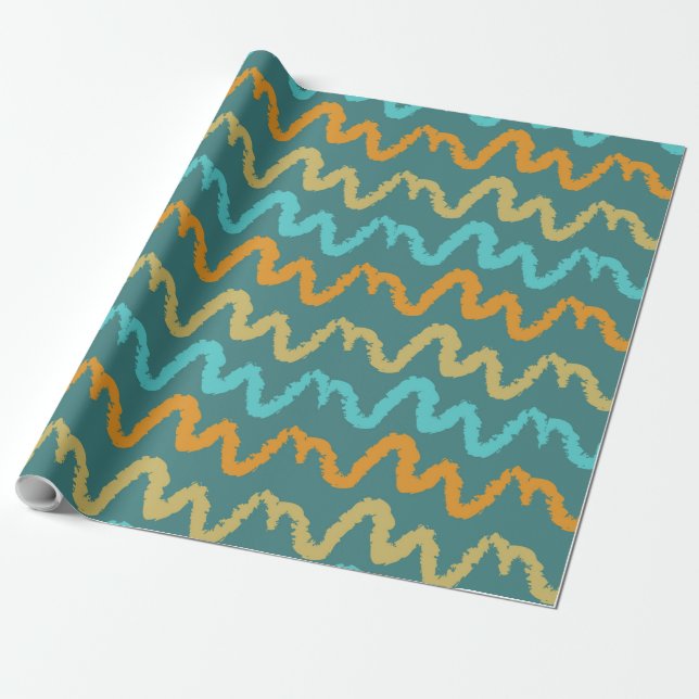 Cool Summer Pattern Wrapping Paper (Unrolled)