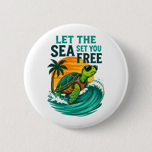 Cool Summer – Sea Turtle Vibes 6 Cm Round Badge