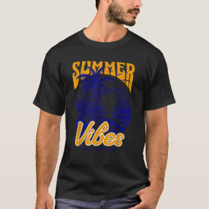 Cool Summer Vacation Men Women Sunset Beach Palm T T-Shirt