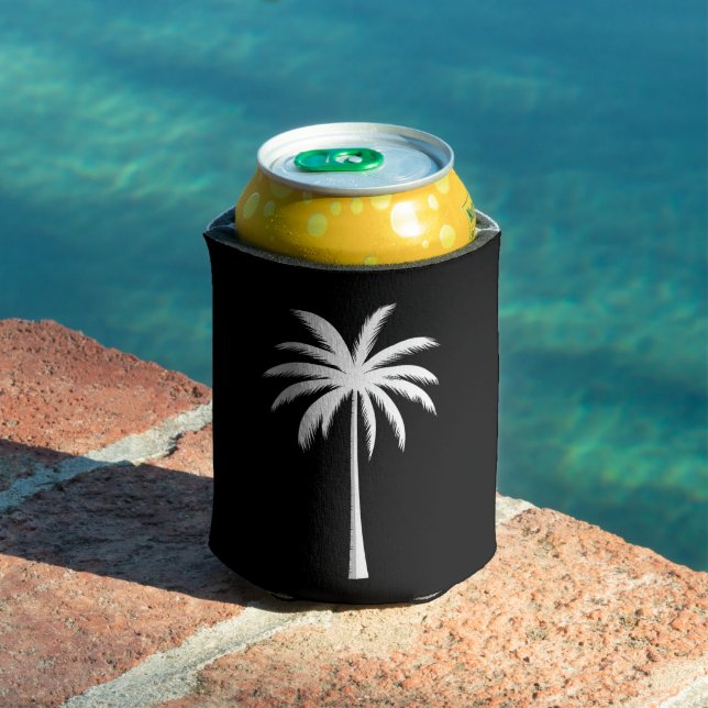 Cool Summer Vacation Sunset Beach Palm Tree Can Cooler (In Situ Pool)