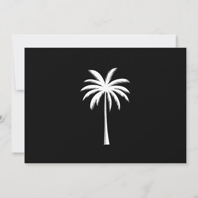 Cool Summer Vacation Sunset Beach Palm Tree Invitation (Front)