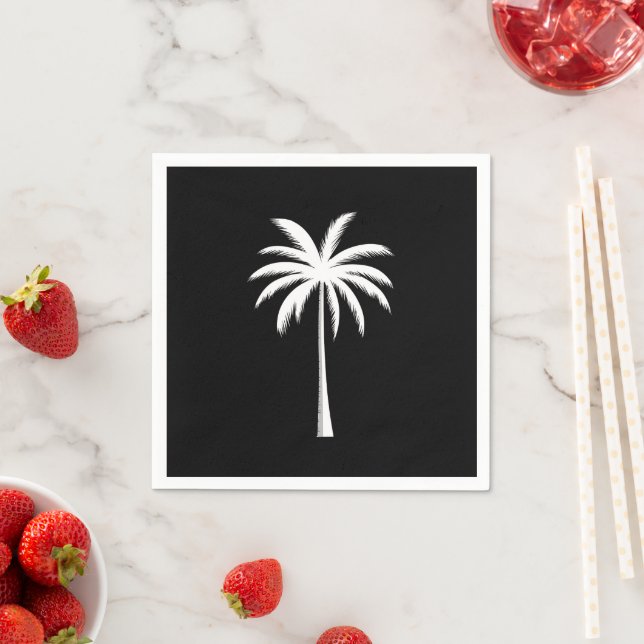 Cool Summer Vacation Sunset Beach Palm Tree Napkin (Insitu)