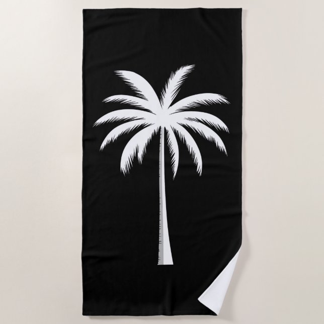 Cool Summer Vacation Sunset Beach Palm Tree Towel (Front)