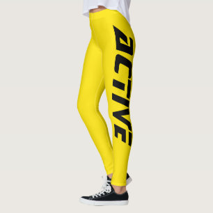 Cool Summer Yellow Active Sport Leggings