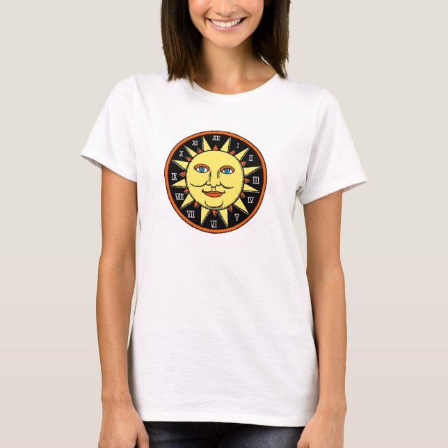 Cool Sun Design T-shirt For Women and Girls (Front)