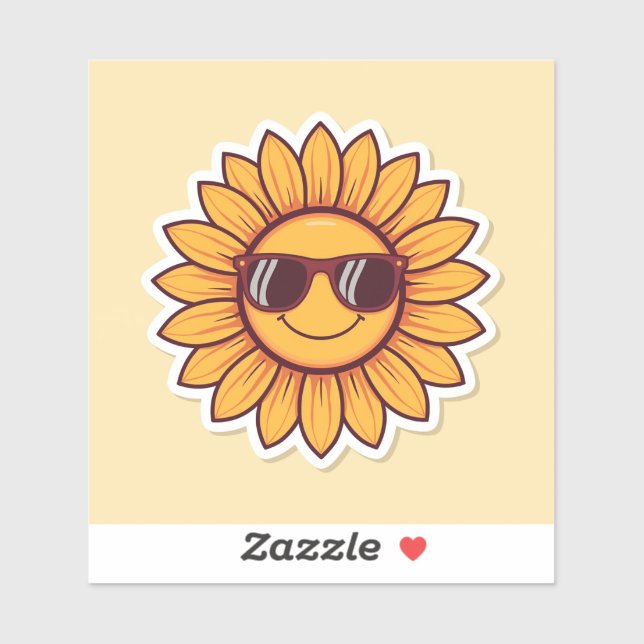 Cool Sunflower with Sunglasses  (Sheet)
