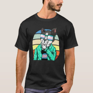 Cool Sunglasses Cat Trans Flag Transsexual Lgbt Tr T-Shirt