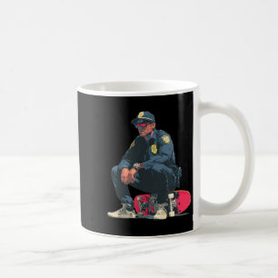Cool Sunglasses Cop with Skateboard for Police Coffee Mug