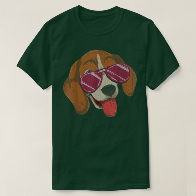 Cool Sunglasses Dog Lover Pet Owner Dog Owner Beag T-Shirt (Design Front)