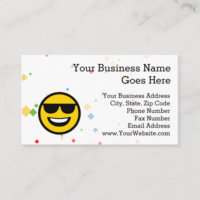 Cool Sunglasses Emoji Business Card (Front)