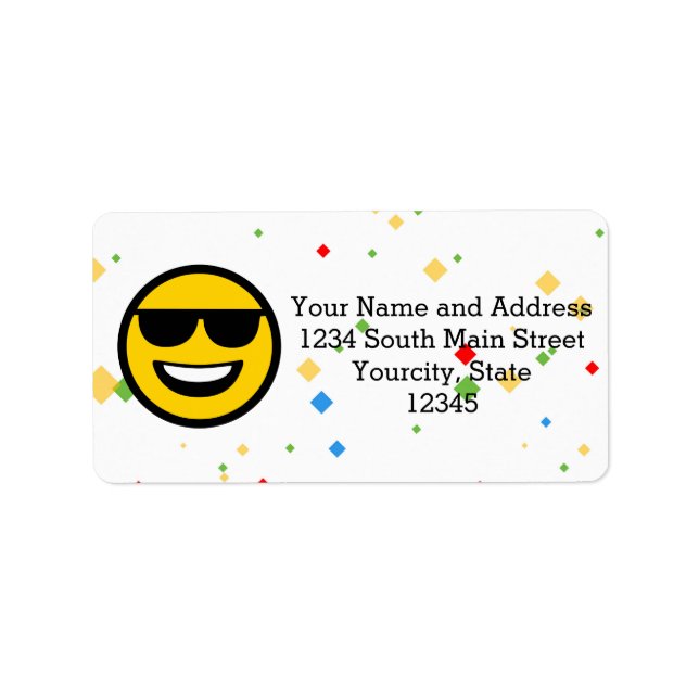 Cool Sunglasses Emoji Label (Front)