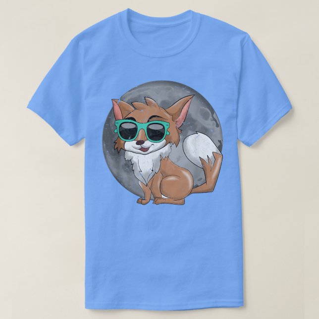 Cool Sunglasses Full Moon Animal Lover Funny Fox T T-Shirt (Design Front)