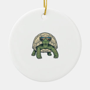 Cool Sunglasses Tortoise Vintage Vector Design_1 Ceramic Tree Decoration