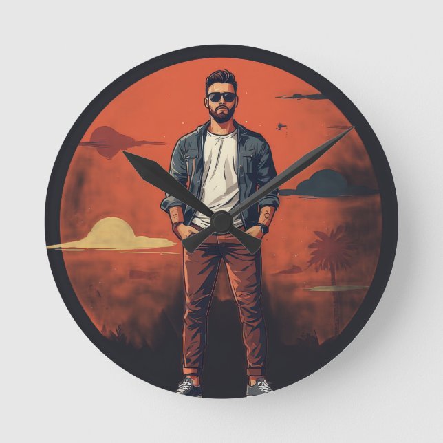 COOL SUNSET ROUND CLOCK (Front)